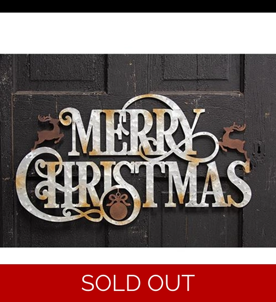 Metal Merry Christmas Sign 23.5"